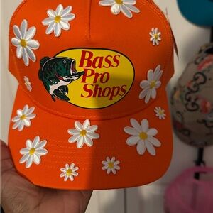 Custom Bass Pro Shops Orange Cap with White Daisies